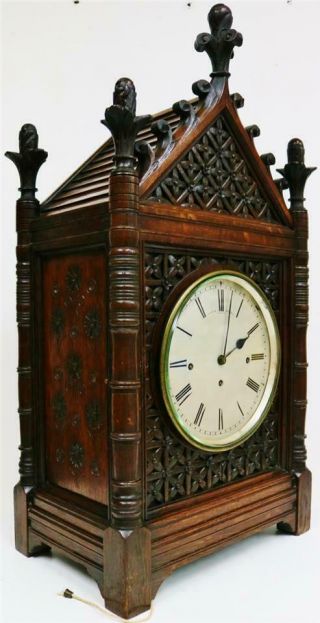 Antique English London Cathedral Triple Fusee Musical 8/4 Bell Bracket Clock 4