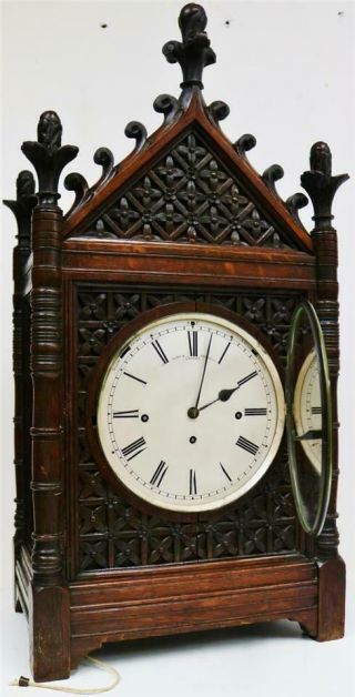 Antique English London Cathedral Triple Fusee Musical 8/4 Bell Bracket Clock 9
