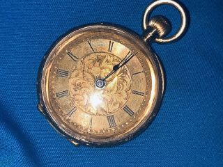 18 Karat Antique Lady‘s Pocket Watch Necklace Marking 164556