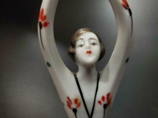 Antique German Porcelain Half Doll 1218 Art Deco 4.  625 