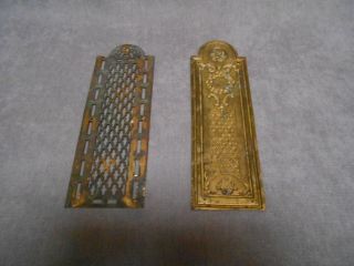 2 FRENCH Vintage Brass door PUSH FINGER Plates 5