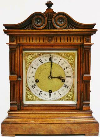 Rare Antique German Lenzkirch 8 Day 1/4 Striking Musical Ting Tang Bracket Clock