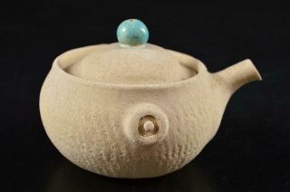 G5075: Japanese Banko - ware Shapely TEAPOT Kyusu Sencha Tea Ceremony 3