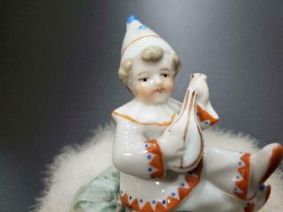 Antique German Porcelain Half Doll Powder Puff Art Deco 2.  5 