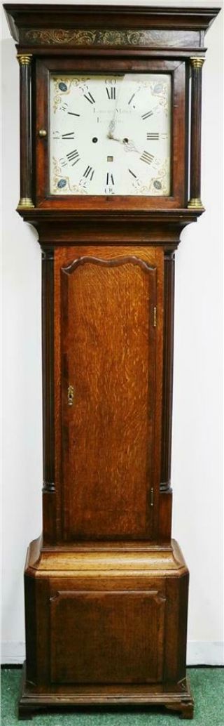 Antique English C1790 8 Day Striking Oak & Mahogany Grandfather Longcase Clock