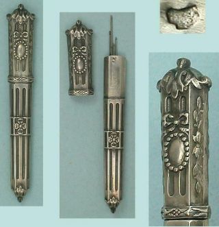 Elegant Antique French Silver Needle Case Circa 1900