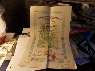 Rare 1912 Navy Crossing Equator Certificate Doman Of Neptunus Rex Uss Maryland