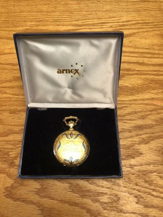 Arnex 17 Jewels Incabloc Running Pocket Watch