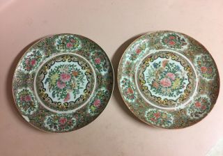 Chinese Famille Rose Export Porcelain Plates,  D 9.  5 "