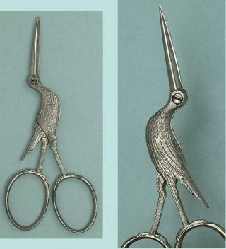 Antique Steel Stork Scissors English Circa 1870