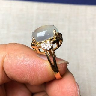 Chinese Ice Jadeite Jade Bead Handwork Rare Heart - Shaped Golden No.  5.  5 - 10 Ring 6