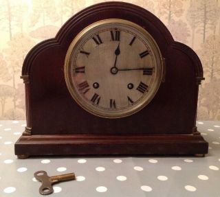 Antique Winterhalder & Hofmeier Mantle Clock Double Ting Tang Chime 30x24x14cm