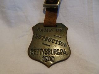 1910 Us Army Camp Of Instruction Gettysburg Pa Watch Fob
