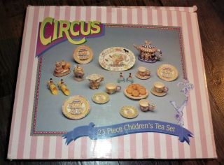 Circus 23 Piece Set Children’s China Tea Set Vintage Collectible Complete Nib