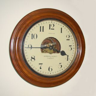 Antique Eureka Clock Co.  Ltd.  Model 15 Wall Clock,  Battery Electric C.  1910