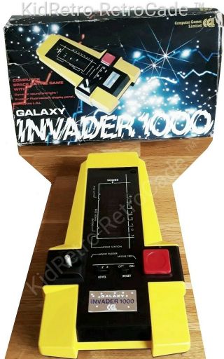 Cgl Galaxy Invader 1000 - 1980s Retro Hand - Held Vintage Game W/inserts & W/box