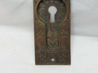 Antique Vintage Victorian Brass Pocket Door Pull Key Hole 3