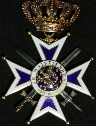 Netherlands Orange - Nassau swords gold 3gr Order Orde Medaille Orden Ordine Ordem 3