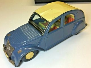Unique 8 - 1/2” Daiya 2cv Citroen Sedan Blue Very Toy Car 1960 