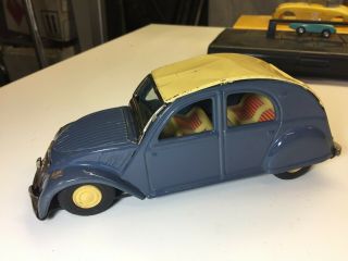 UNIQUE 8 - 1/2” DAIYA 2CV CITROEN SEDAN BLUE VERY TOY CAR 1960 ' S JAPAN 5