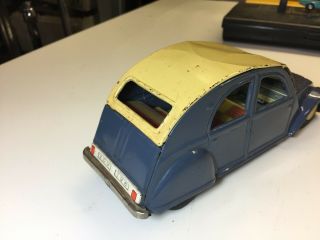 UNIQUE 8 - 1/2” DAIYA 2CV CITROEN SEDAN BLUE VERY TOY CAR 1960 ' S JAPAN 6