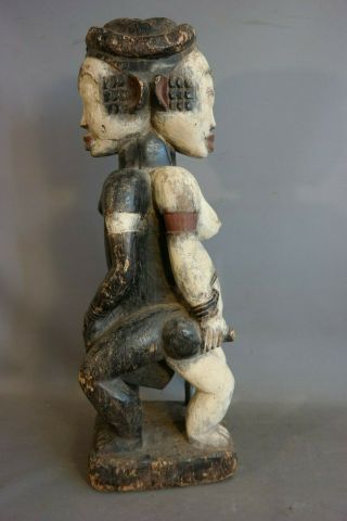 LG Vintage AFRICAN Wood CARVED Double NUDE MALE / FEMALE Old FERTILITY STATUE 5