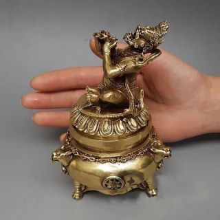 Chinese Buddhism Vajra King Kong Mahakala Brass Statue Incense Burner