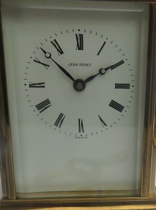 VINTAGE JEAN RENET 8 - DAY CARRIAGE CLOCK C/W KEY 2