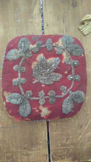 Large Antique Turn Of The Century Iroquois Beaded Pin Cushion Pillow