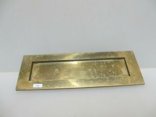 Large Late Vintage Brass Letterbox Letter Box Post Slot Letters Old