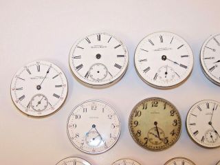 Vintage Waltham Pocket Watch Movements,  18s P.  S.  Bartlett,  24 Hr Dial,  Premier &More 2