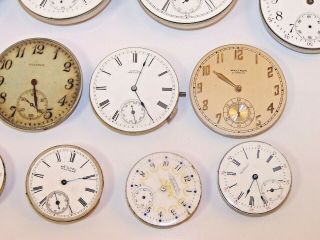 Vintage Waltham Pocket Watch Movements,  18s P.  S.  Bartlett,  24 Hr Dial,  Premier &More 5