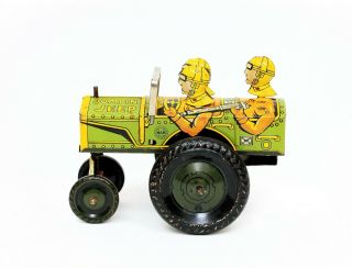 Vintage Marx Jumpin Jeep Tin Wind - Up Toy
