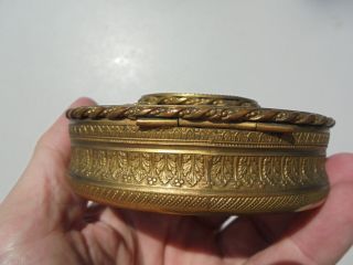 Antique 19th C French Bronze Lady Portrait Oval Jewelry Trinket Box Artist Sgnd 5