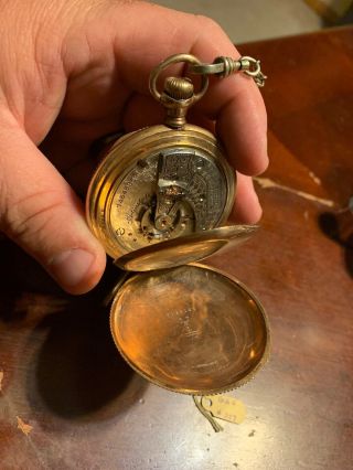 Waltham Santa Fe Route Pocket Watch 14k 2