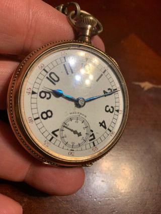 Waltham Santa Fe Route Pocket Watch 14k 8