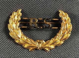Pre Ww1 Us Army Recruiting Service Hat Badge Pb Gilt 688b