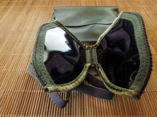 German Military Surplus Folding Sun Dust Goggles Visors Carry Pouch - Unissued