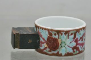 Stunning Antique Chinese Hand Painted Porcelain Bird Feeder Bowl Circa 1800s