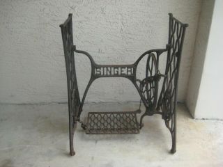 Antique Cast Iron / Singer Treadle Sewing Machine Base Stand / 1910 / Repurpose