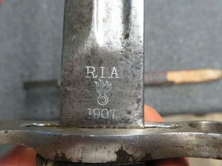 Pre Wwi Us Model 1905 Bayo - Rock Island Arsenal (ria) 1907 - W/ Early Scabbard