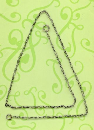 Long Vintage Solid Silver Pocket Watch Chain 67 Cm