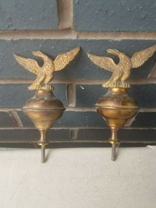 2 X Antique Brass Longcase Grandfather Clock Finials C1830