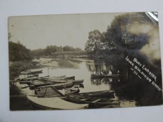 C.  1910 Iowa Soldiers Home Real Photo Postcard Boat Landing Marshalltown Rppc