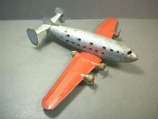 Vintage 1930s Wyandotte Pressed Steel Toy Mainliner Airplane 9 "