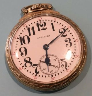 Vintage Hamilton Railway Special 992b 21 Jewel 10k Gold Filled Pocket Watch Runs