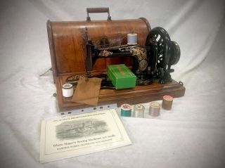 ANTIQUE VINTAGE SINGER FAMILY 12 FIDDLEBASE HAND CRANK SEWING MACHINE 1876 2