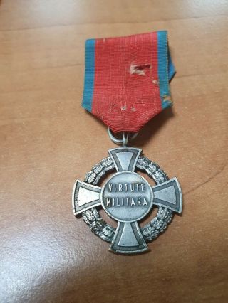 Romania 1880 King Carol 1 Rare War Medal With Ribon Military Virtue