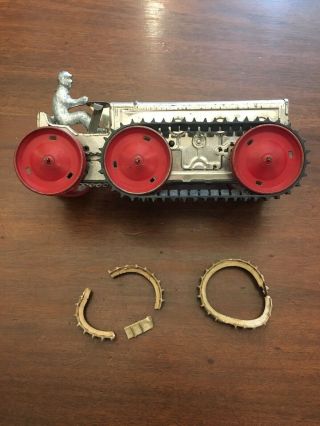 Vintage Tin Louis Marx Wind Up Tractor Crawler
