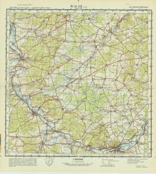 Russian Soviet Military Topographic Maps - Toul (france) 1:100 000,  Ed.  1965